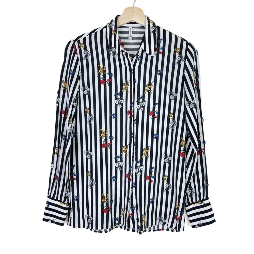 Stradivarius Long Sleeve Collar Button Down Shirt